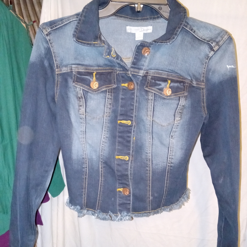 New Womens Est.1946 Denim Jean Jacket XS